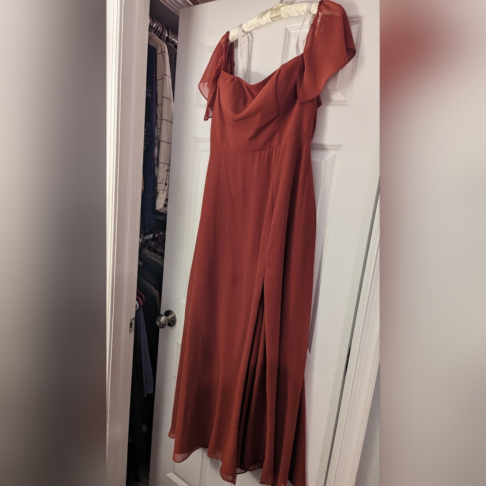 Azazie Sue Bridesmaids Dress in Terracotta